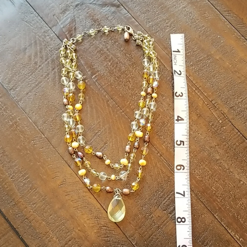 Three Strand Pendant Necklace / Earrings